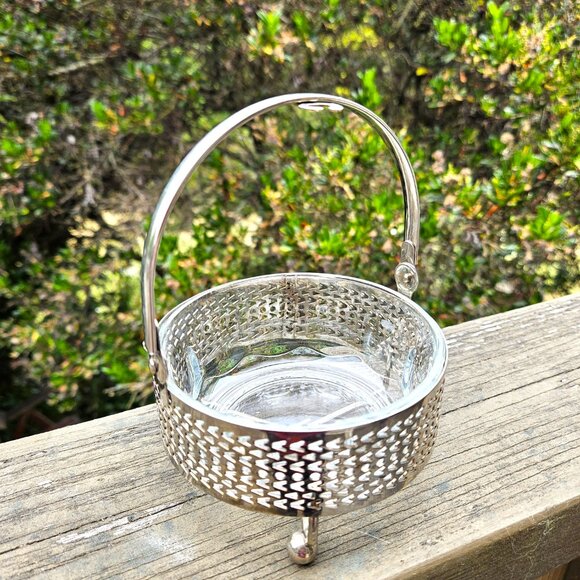 Vintage Arcoroc France Condiment Holder Glass And Metal - Picture 8 of 8
